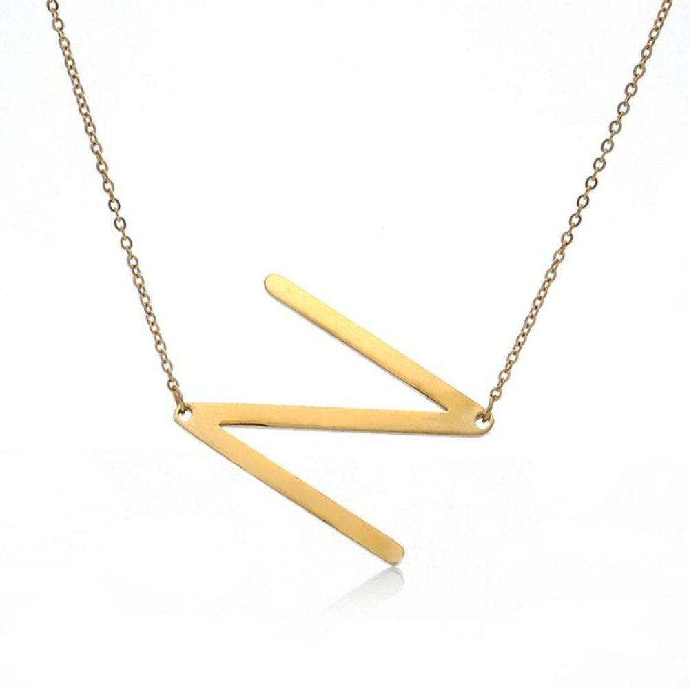 LXNYC Initial N Gold Plated Sterling Silver Necklace NWT